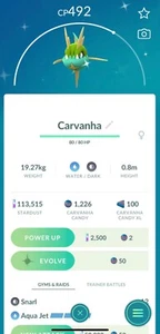 Pokemon GO✨- Shiny CARVANHA (Registered or 30 Days) - Afbeelding 1 van 1