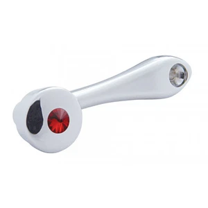 Chrome Crystal Diamond Window Cranks with Slot Adapter in Red - Picture 1 of 3