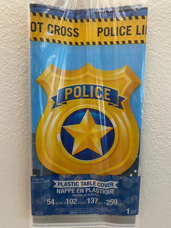 Police Force Policeman Officer Party Supplies PLASTIC TABLECOVER