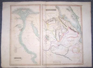 1817 MAPA GRANDE COLOREADO A MANO DE EGIPCIO Y ABISINIA - Imagen 1 de 1
