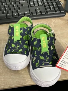 Converse All Star Shoes Kids Sz 7C Chuck Taylor Superplay Blue Green Dinosaurs - Picture 1 of 3