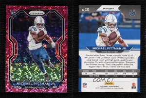 2020 Panini Prizm No Huddle Pink /15 Michael Pittman Jr #333 Rookie RC