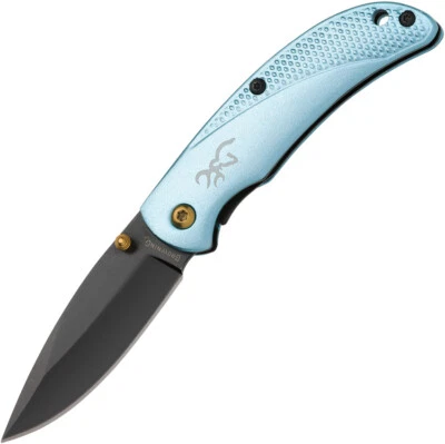 Navaja de bolsillo plegable de aluminio Browning Prism Linerlock azul cielo 7Cr17MoV 0528 Foto 1 de 2