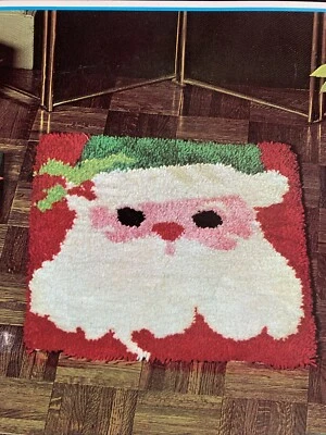 Santa Vintage Latch Hook Rug Canvas Tina of CA Unworked 20x27 - Image 1 of 4
