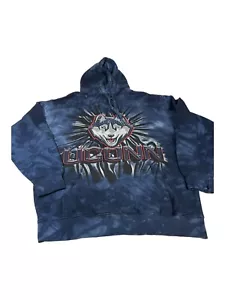 UCONN Huskies Blue/Gray Tie Dye Graffiti Operation Hat Trick Hoodie Mens Small - Picture 1 of 9