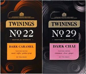 Twinings Nr22 Dark Caramel Nr 29 Chai String & Tag Tea Bags Limited Edition Pack