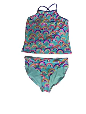 Marca - Tankini Rashguard Spotted Zebra Girls, arco-íris, tamanho XX-grande - Imagem 1 de 3