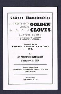 RARE 1956 Golden Gloves Chicago boxing program Ernie Terrell Cutts Norris Butler