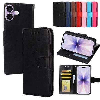 For iPhone 6 7 8 SE XS Max 11 12 13 17 16E Magnetic Card Wallet Flip Phone Cover - Image 1 of 4
