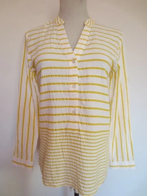 Button Bluse ESPRIT XS ca 32/34 (Et.36) Streifen gelb weiß vintage /E - Bild 1 von 4