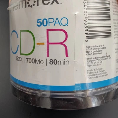 Burnable CDs Memorex CD-R 50 Pack Spindle 52X 80min Recordable NEW  - Image 1 of 4