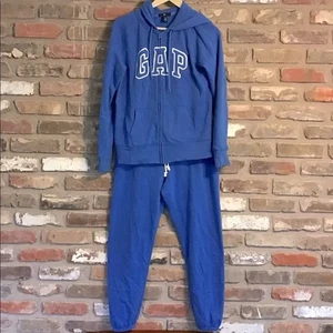GAP Damen 2-teiliges blaues Sweatshirt Hoodie & Jogginghose Jogginganzug Set M - Bild 1 von 7