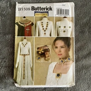Butterick B5508 Historical Jewelry Pattern Collar Brooch Belt OS Uncut Renfaire - Picture 1 of 5