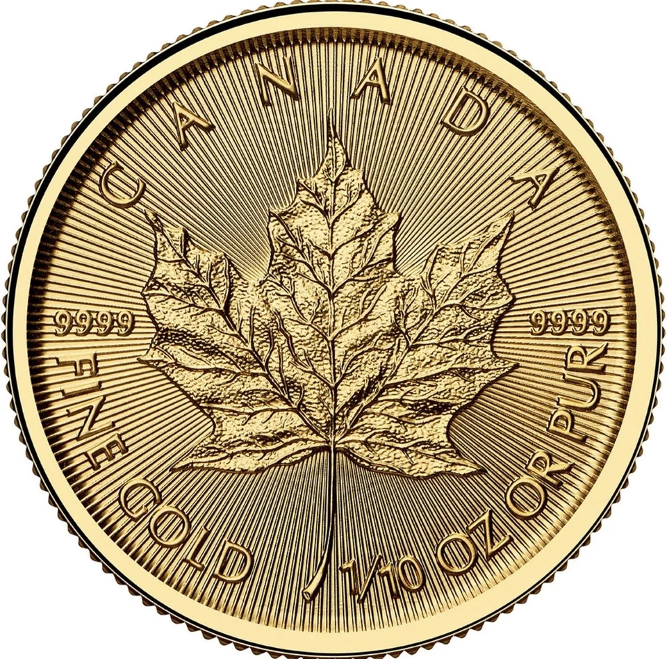 Монета канадский золотой кленовый лист 2025 1/10 унции (BU) - Изображение 1 из 2