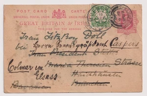 Deutschland Bayern Briefmarke auf Großbritannien Post 1909 - Bild 1 von 2