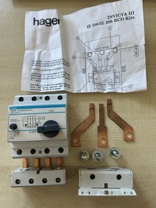 Hager Invicta 100 AMP 300mA poste trifásico RCD U499 20092 0,3A viaje RCCB 4 polos - Imagen 1 de 4