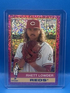 2025 Topps Heritage - Rhett Lowder #181 Chrome Pink Sparkle Refractor (RC) - Picture 1 of 2