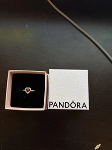 Pandora Elevated Heart Ring Red Sterling Silver, Size 9 - Picture 1 of 4
