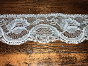 Vtg New Blue Rose Scalloped Lace Trim 2” BTY Crafts Decor Shabby Victorian Gifts - Picture 1 of 3
