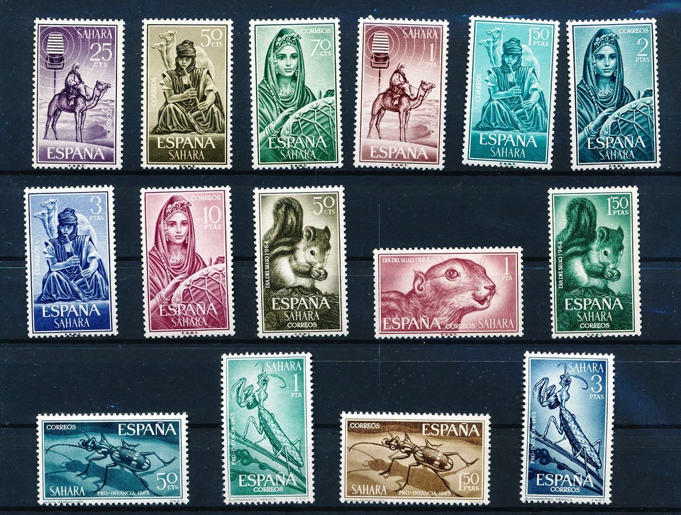 LS62108 Spanish Sahara insects wildlife native people fine lot MNH - Image 1 of 1