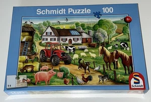 Schmidt Merry Farmyard Farm Jigsaw Puzzle For Children 100 Pieces New Sealed - Picture 1 of 7