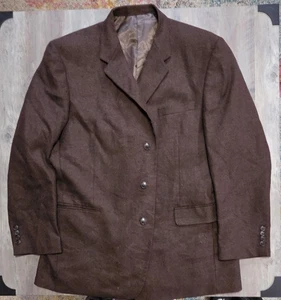 Lazetti Couture Brown Wool Suit Jacket 48L Designed In Italy - Picture 1 of 8