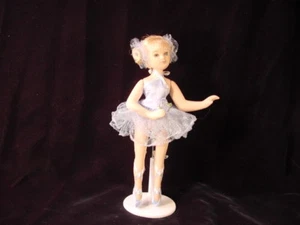 Ballerina in porcellana bambola da ballo con supporto vestito blu - Foto 1 di 2