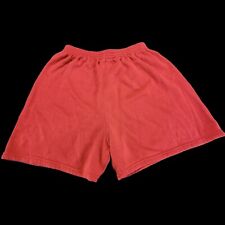 Vintage 80s Basic Editions Red Sweat Shorts Mens Medium Super Soft 100% Acrylic 