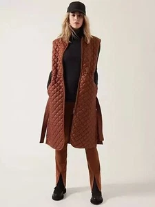 Athleta Whisper Featherless Long Vest Mahogany Brown Puffer Jacket Coat Size 2X - Picture 1 of 20
