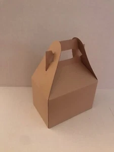 Kraftboxen 20 Stück braun Kraftpapier Giebel Geschenkboxen, 6 x 4 x 4 cm - Bild 1 von 8
