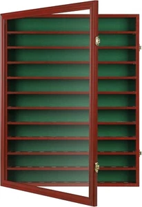 Golf Ball Display Case 110 Cherry & Green PGA Clubhouse Wall Cabinet Lock Holder - Picture 1 of 8