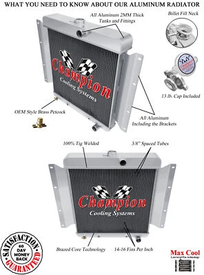 3 Row Supply Champion Radiator for 1961 - 1967 Dodge D100 Series L6 Engine - Image 1 of 4