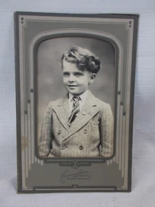 Cunningham Bridgetown NS Photo Young Man Boy in Suit and Tie Art Deco Great Hair - Bild 1 von 3