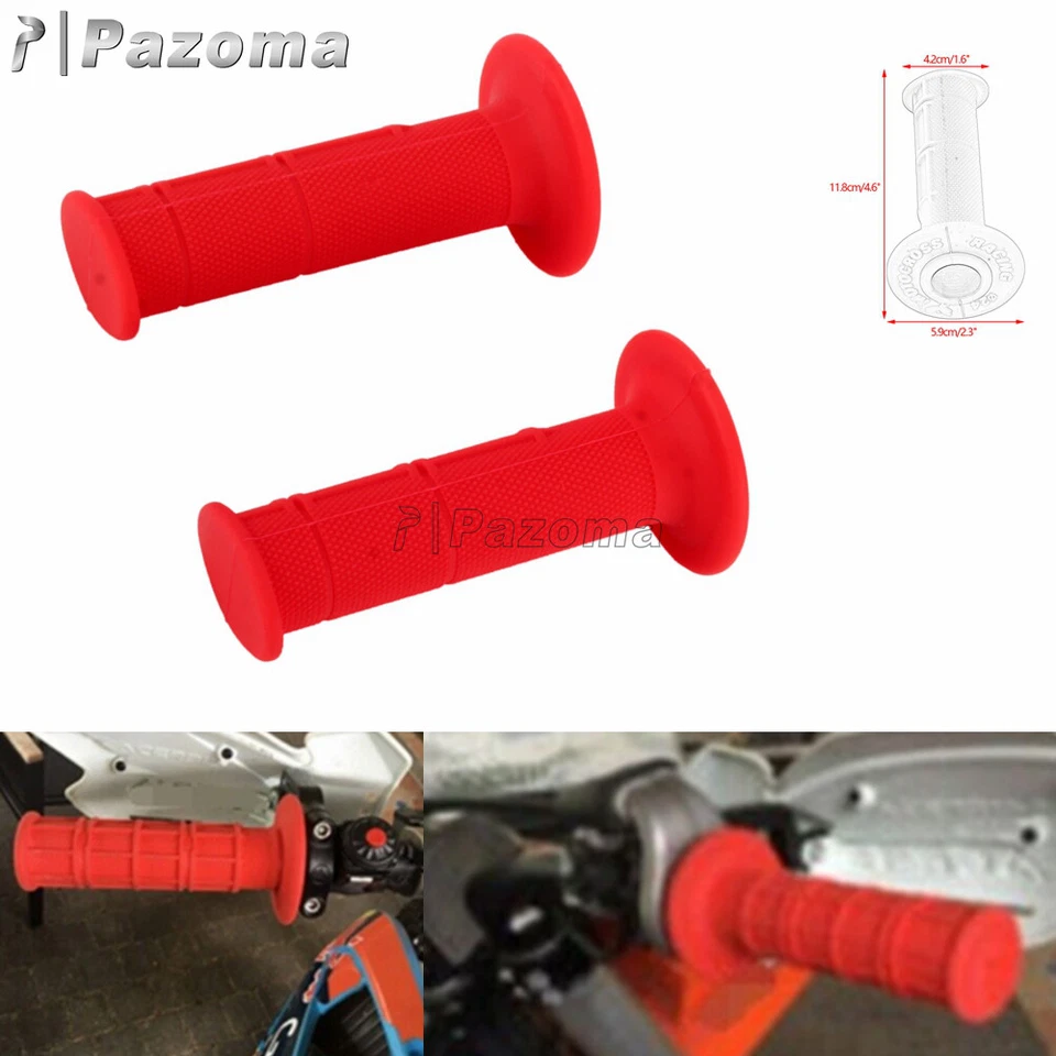 7/8" Soft Rubber Hand Grip Handle Bar Throttle Grips For Yamaha Suzuki Kawasaki - Image 1 of 4