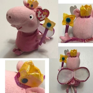 Nuevo TY Princesa Peppa Pig Gorro Bebé Nuevo con Etiquetas Rosa Corona Varita Alas ETIQUETAS - Imagen 1 de 21