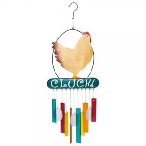 CLUCKING CHICKEN WIND CHIME - METAL AND GLASS WIND CHIME - Picture 1 of 1