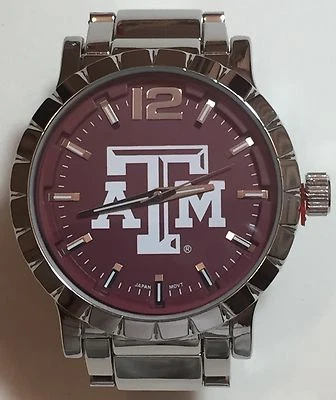 New Texas A&M Aggies Mens Watch, Bracelet, Metal, With Free Battery - Image 1 of 3