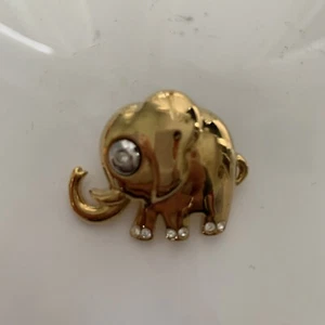 Sample Carolee gold tone 1" elephant pin brooch or pendant JY90 - Picture 1 of 6