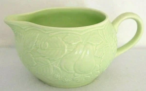 Gravy Sauce Boat Woodbury Green Optimum Nikko Embossed with Fruits & Nuts Japan - Picture 1 of 11