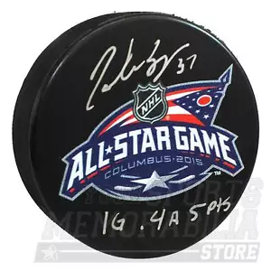 Patrice Bergeron Boston Bruins Signed Autographed NHL All-Star Inscribed Puck - Picture 1 of 1