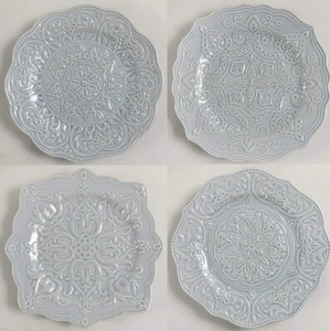 Pier 1 Imports 3731939 Chateau Clair Gray Salad Plate Set of 4 Faces A, B, C, D - Picture 1 of 9