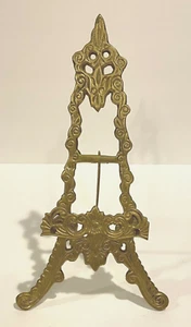 Vintage Solid Brass Easel Book/Photo Stand 10.5" H - Bild 1 von 4