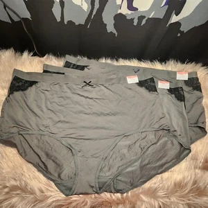 NWT Lot 3 CACIQUE No Show Full Brief Size 34/36 Grey Black - Picture 1 of 6