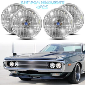4x 5.75inch Halogen Headlights HI/LO Beam for Dodge Royal Monaco Charger 1972-77 - Picture 1 of 10