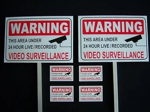 2 SEÑALES DE VIDEOVIGILANCIA + 4 CALCOMANÍAS - 2 ESTACAS ..#PS-419 - Imagen 1 de 1