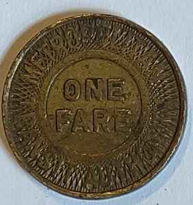 1950's Boston, Massachusetts Metropolitan Transit Authority One Fare Token Coin - Picture 1 of 2