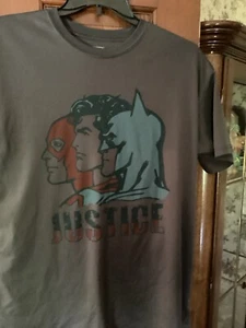 Justice League, Tee Shirt, Large, Batman,Superman,Flash, Polyester. - Picture 1 of 5