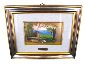 Vintage Framed Original Miniature Landscape Oil Painting By R. FAGI - Picture 1 of 6