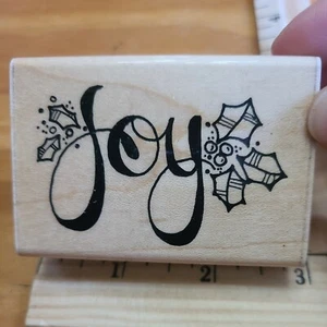 Joy Wooden Rubber Stamp, 3" X 2" NEW, JRL Design  - Picture 1 of 3