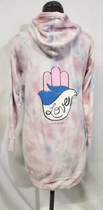 New Spiritual Gangster Youth Girls Tie-Dye Hoodie Dress Hamsa Love Bird M 12 - Picture 1 of 9